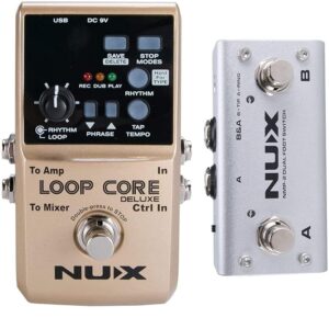 NUX Loop Core Deluxe Pedal Bundle with 2 Patch Cables, 2 Instrument Cables, 9V Power Supply and Daisy Chain