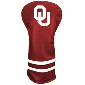 Team Golf NCAA Oklahoma Vintage Driver Headcover - Printed Team Golf NCAA Vintage Driver Golf Club Headcover, Form Fitting Design, Retro Design with Fleece Lining for Extra Club Protection