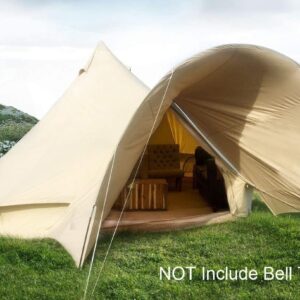 UNISTRENGH Bell Tent Awning Canopy Outdoor Tent Sunshade Tarp for Camping Hiking Beach Travel Party Beige 3M/4M/5M/6M Tent Accessory (Round Awning for 4M/5M/6M)