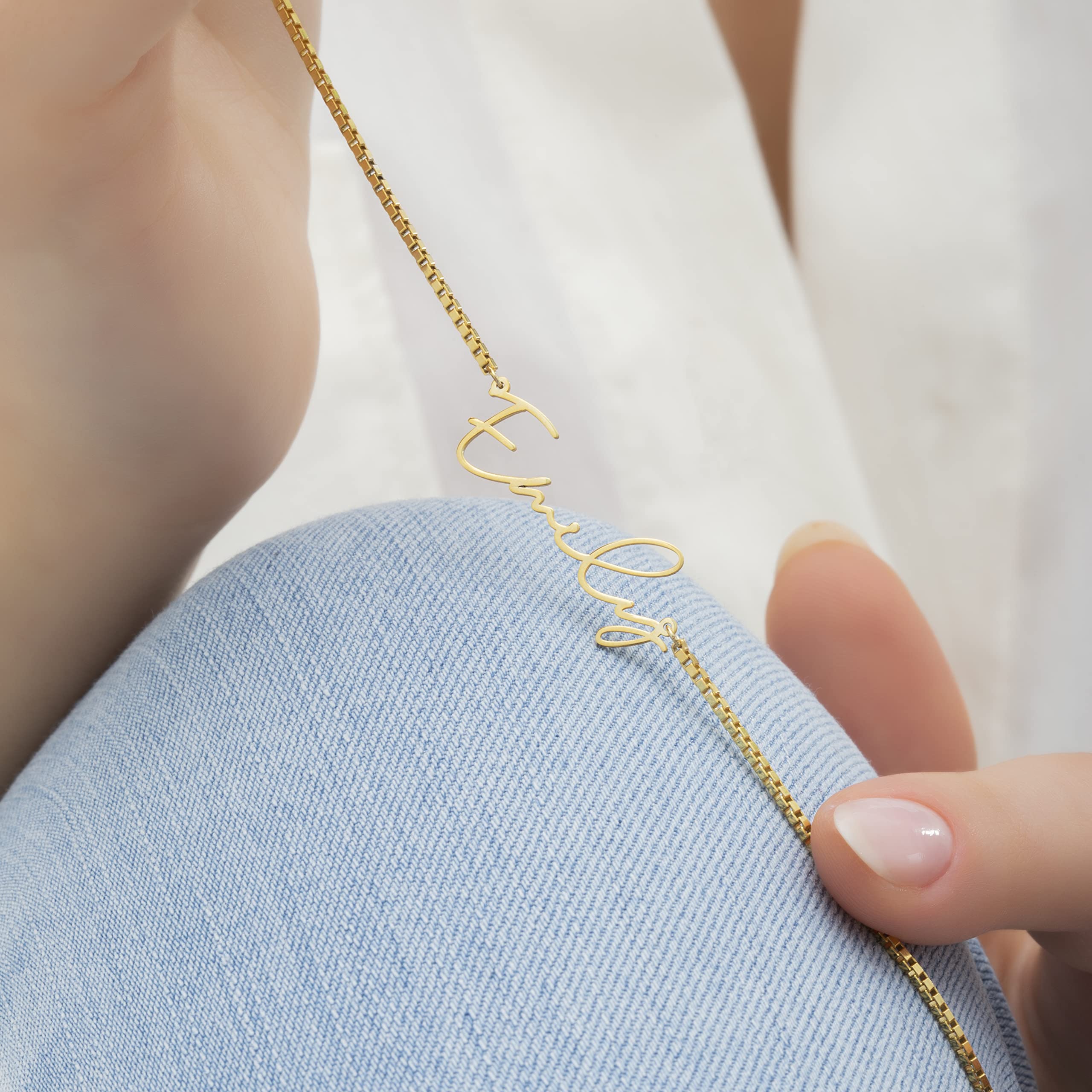 Box Chain Name Necklace, 925 Solid Sterling Silver Personalized Name Necklace, Gold Name Necklace, Gift for Her, Christmas Gift for Women