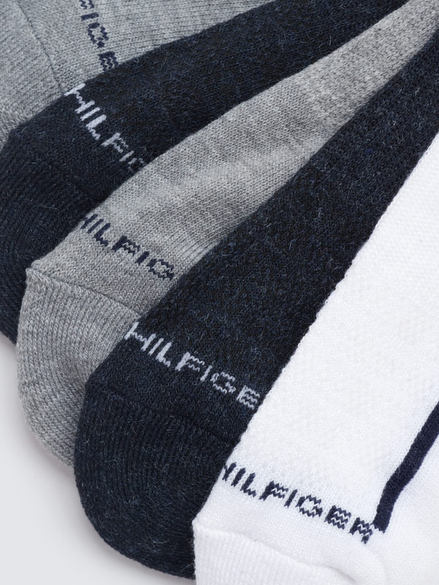 Tommy Hilfiger Men's Athletic Socks - Cushioned Crew Socks (5 Pack), Size 7-12, White Assorted