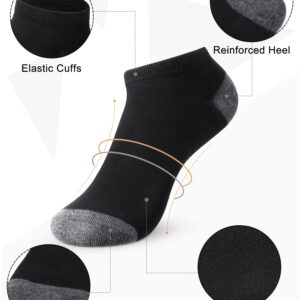 Foaincore 60 Pairs Mens Ankle Socks Athletic Low Cut Socks No Show Cushion Socks Comfort Breathable Casual Mens Running Socks (Black and Gray)