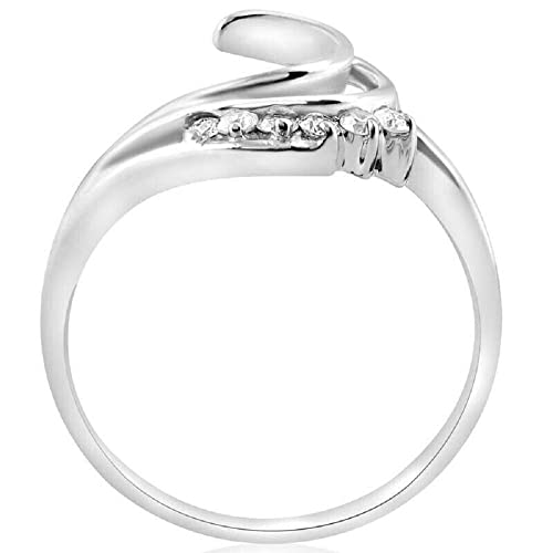 14K White Gold Over Round Cut White Diamond Wedding Enhancer Wrap Guard Ring In 925 Sterling Silver for Women's