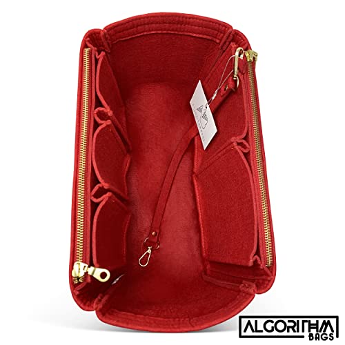 AlgorithmBags designed for LV Neverfull GM Purse Organizer Insert with Zippers Luxury Bag Shaper Liner (Cherry)