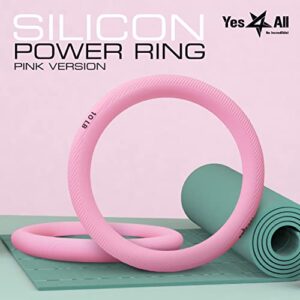 Yes4All Power Ring 10lbs, Weight Ring, Weighted Circle, Kettlebell for Yoga Exercise, Aerobics, Home Fitness, Core Training - 10 Pink