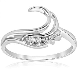 14K White Gold Over Round Cut White Diamond Wedding Enhancer Wrap Guard Ring In 925 Sterling Silver for Women's