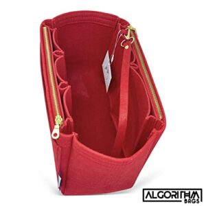 AlgorithmBags designed for LV Neverfull GM Purse Organizer Insert with Zippers Luxury Bag Shaper Liner (Cherry)