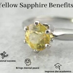 SirDaksh 7.00 Carat Certified Yellow Sapphire Gemstone Silver Plated Ring For Men And Women's