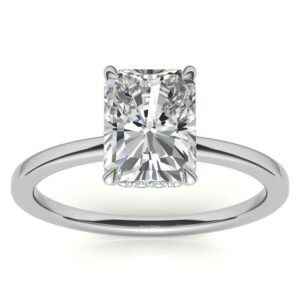 10K Solid White Gold Handmade Engagement Ring 2 CT Radiant Cut Moissanite Diamond Solitaire Wedding/Bridal Ring Set for Women/Her Propose Ring (8)