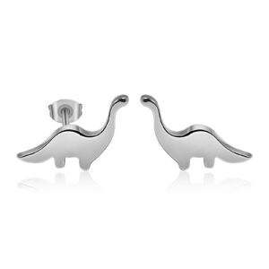 tgnel lovely pure titanium dinosaur earrings for women sensitive ears, cute animal earrings studs hypoallergenic earring jewelry for animal lover