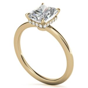 10K Solid Yellow Gold Handmade Engagement Ring 3 CT Radiant Cut Moissanite Diamond Solitaire Wedding/Bridal Ring Set for Women/Her Propose Ring (10.5) (8)