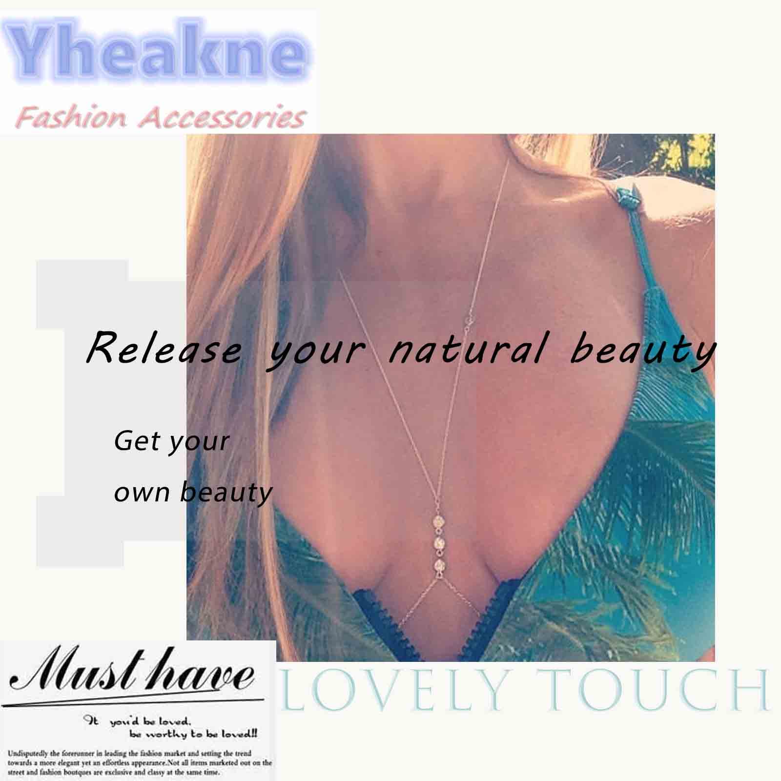 Yheakne Boho Pearl Back Chain Necklace Silver Pearl Crystal Backdrop Necklace Body Chain Long Bridal Back Drop Chain Summer Beach Body Jewelry for Women and Girls