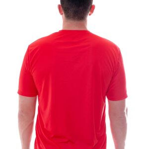 LIFEGUARD Officially Licensed Mens Performance Active Moisture Wicking Cooling Tee Shirt (XL) Red