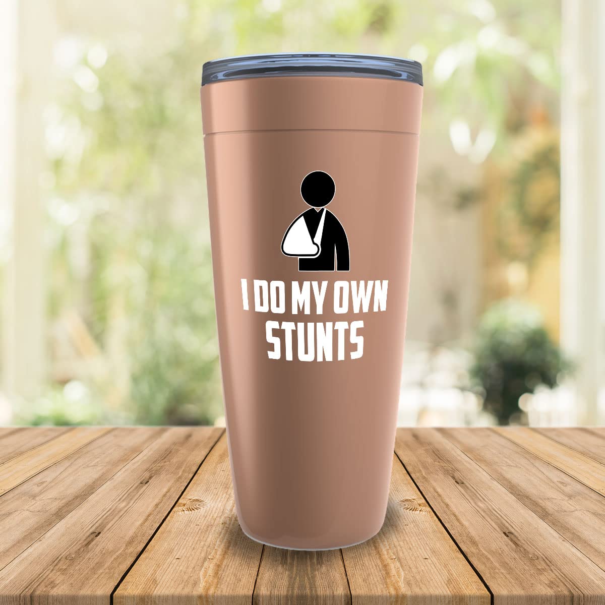 Get Well Soon Copper Viking Tumbler 20oz - I Do My Own Stunts - Broken Arm Hand Bone Tees Leg Wrist Elbow Injury Motorcycle Stuntmen Meaningful