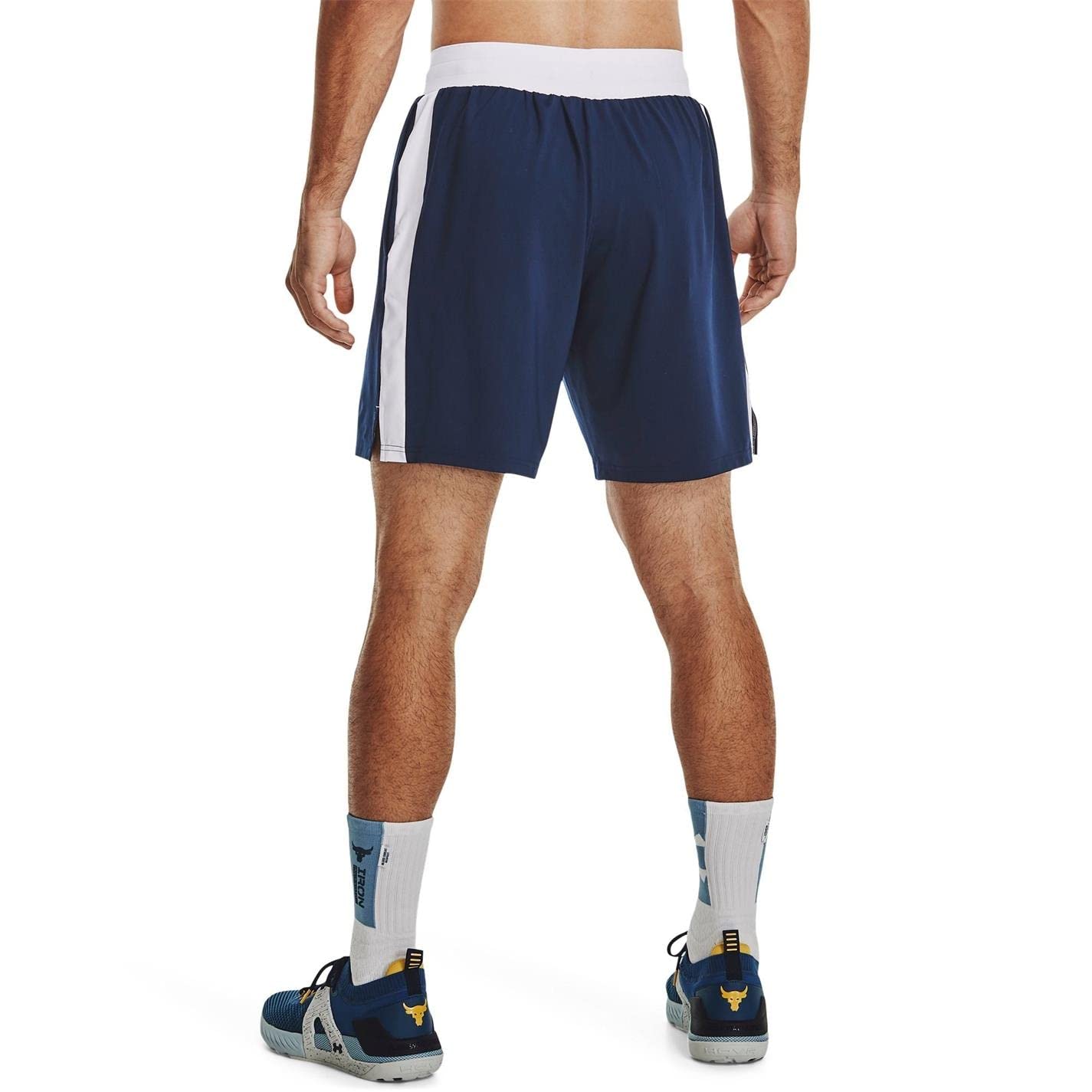 Under Armour Men's Project Rock Boxing Shorts (as1, Alpha, x_l, Regular, Regular, Academy Blue/White - 408, X-Large)