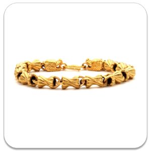 PEAS 18K Gold Plated Jewelry Dragon Head Bracelet Sandblast Link Bracelet(Gold)