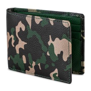 camo wallets for men in green leather military pattern rfid secure and durable card holder bifold wallets for men