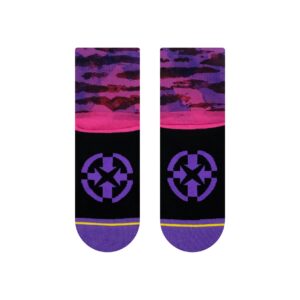 MERGE4 Purple Water Color Quarter Crew Socks for Men and Women