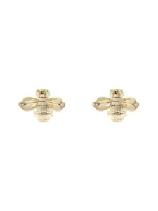 ted baker london beelii double bee stud earrings for women - bumble bee jewelry gifts (gold tone)