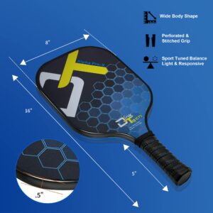 Dink Tech Pickleball Paddles Set – Pickleball Set of 4 Graphite Pickleball Paddles, 4 Pickleball Balls for Indoor or Outdoor Play. Pickle Ball Set – 4 Racquets, 4 Pickleballs, 1 Bag - USAPA Standard