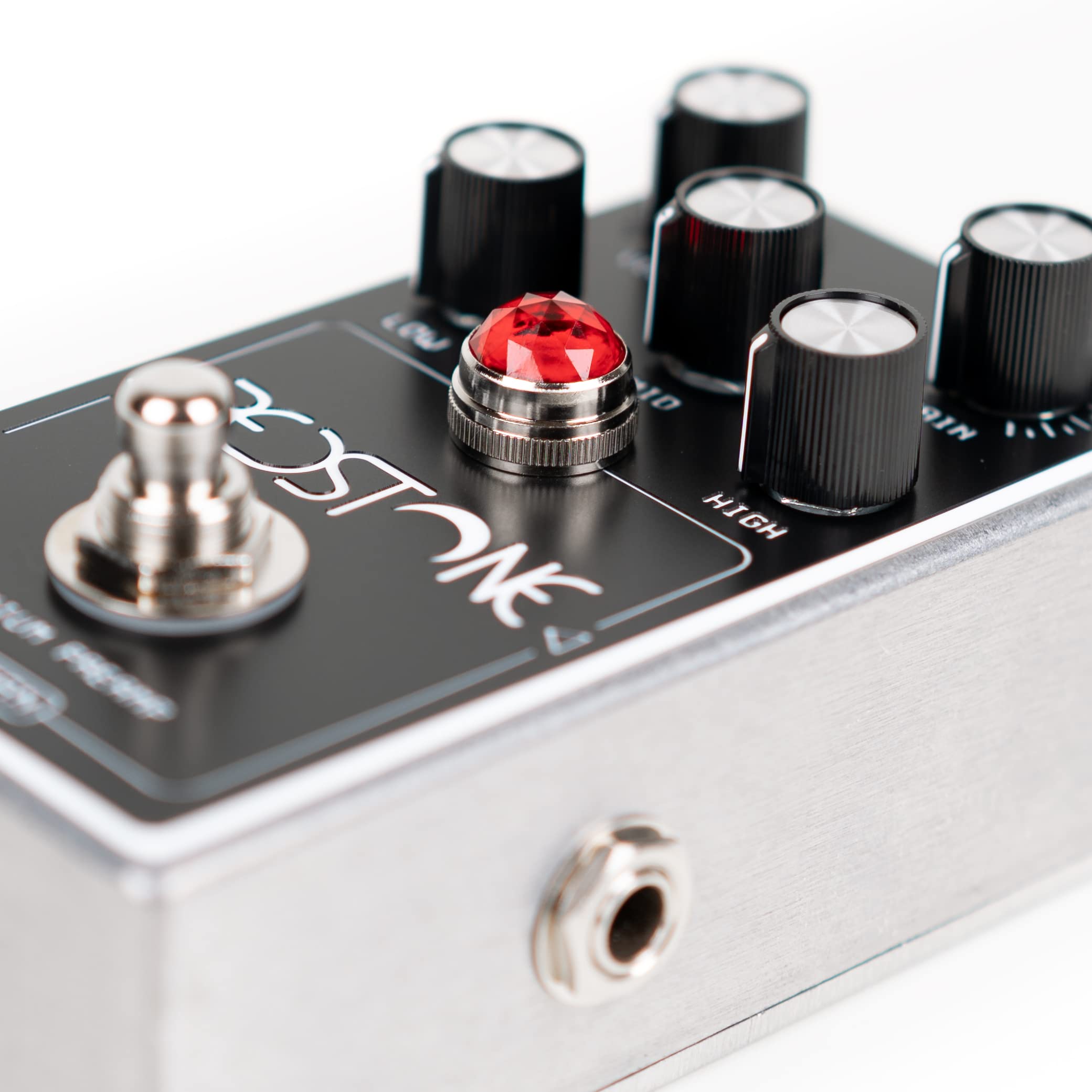 Spaceman Redstone: Germanium Preamp Guitar Effects Pedal - Silver Standard Edition with Volume, Gain and 3-Band Tone Stack Controls