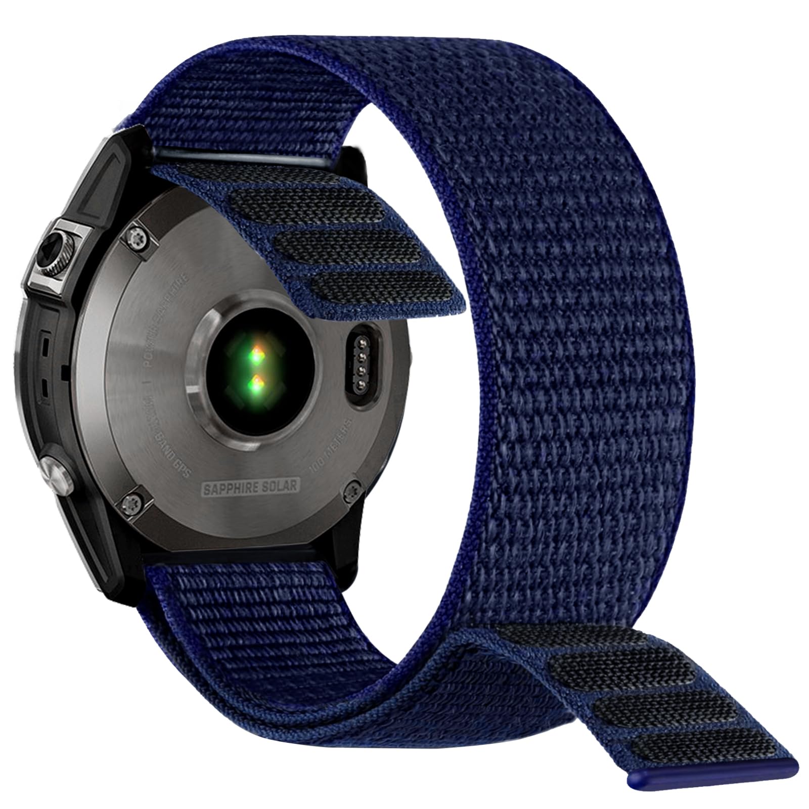 Abanen Hook and Loop Quick Dry Watch Band for Fenix 7X / Fenix 6X / Fenix 5X, 26mm Woven Nylon Ultralight Sport Wristband Strap for Garmin Fenix 6X Pro/Sapphire,Fenix 5X Plus,Enduro (Dark Blue)