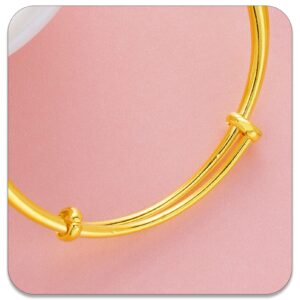 PEAS 18K Gold Plated Jewelry Adjustable Bracelet Cuff Bracelet(Gold)