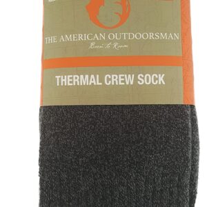 Men's Soft Thermal Boot Socks - Crew Length - Fits US Shoe Sizes 6-12 (Dark Grey)