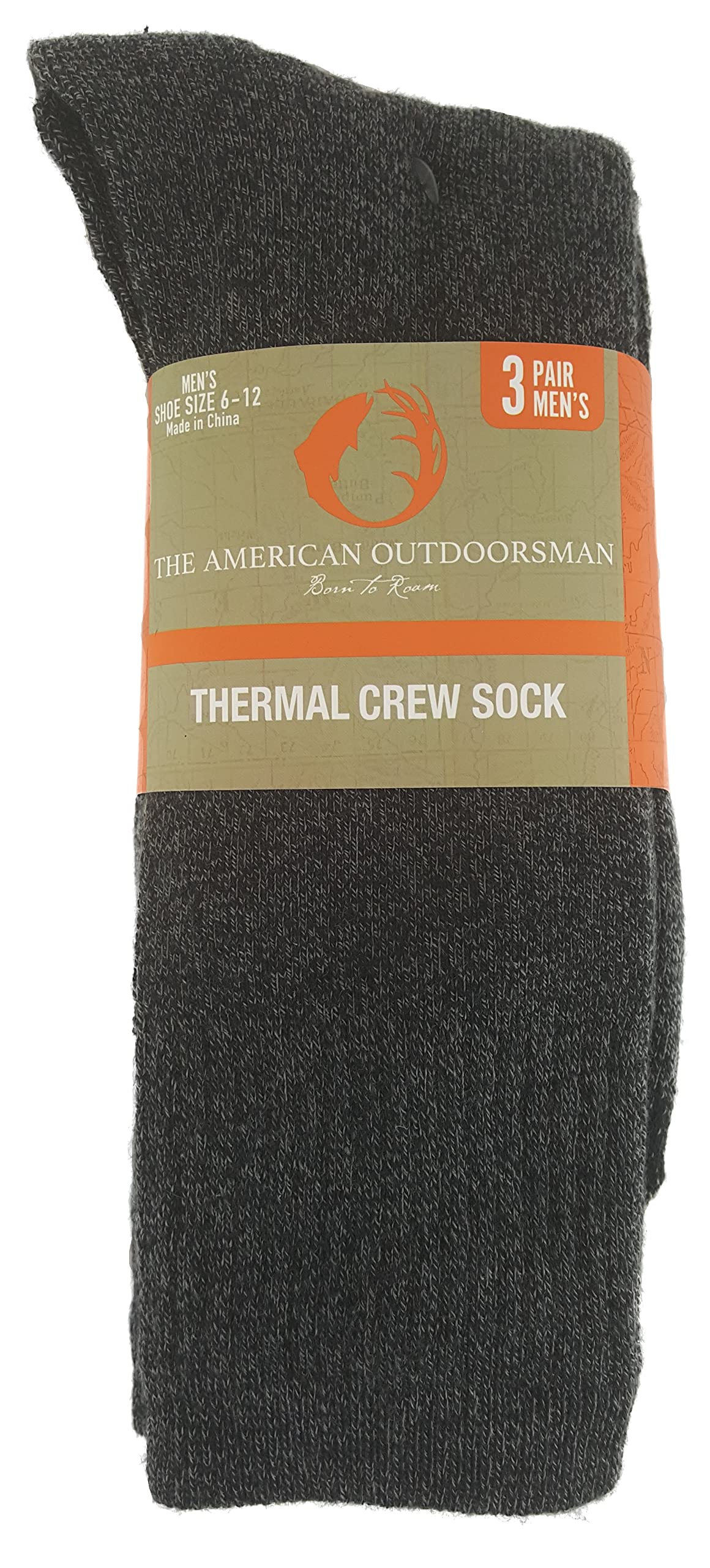 Men's Soft Thermal Boot Socks - Crew Length - Fits US Shoe Sizes 6-12 (Dark Grey)