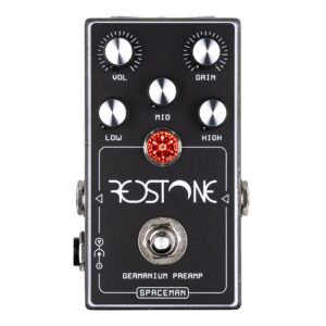 spaceman redstone: germanium preamp guitar effects pedal - silver standard edition with volume, gain and 3-band tone stack controls