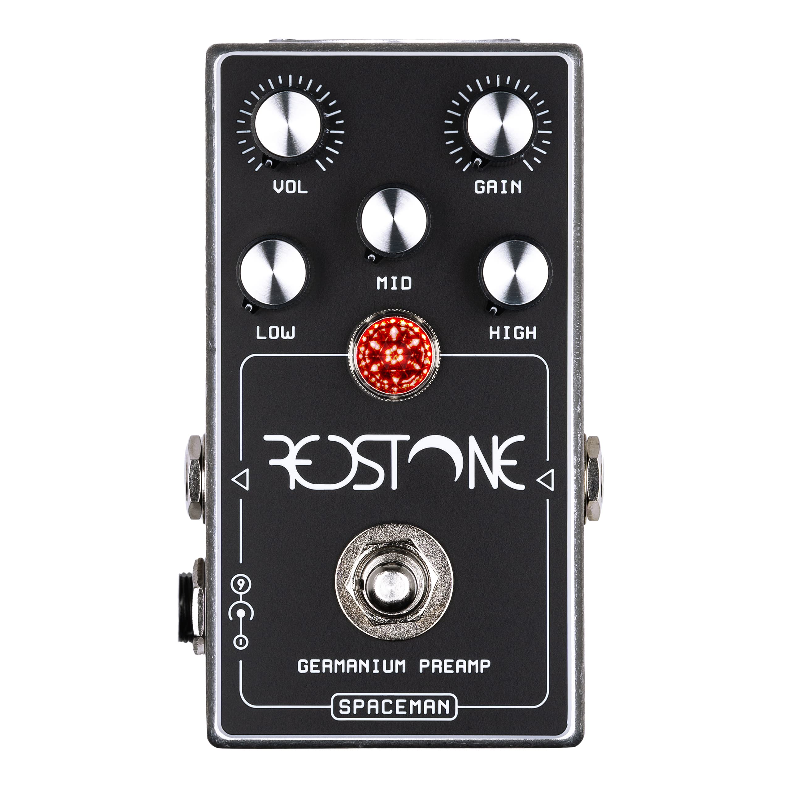 Spaceman Redstone: Germanium Preamp Guitar Effects Pedal - Silver Standard Edition with Volume, Gain and 3-Band Tone Stack Controls