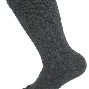 Men's Soft Thermal Boot Socks - Crew Length - Fits US Shoe Sizes 6-12 (Dark Grey)