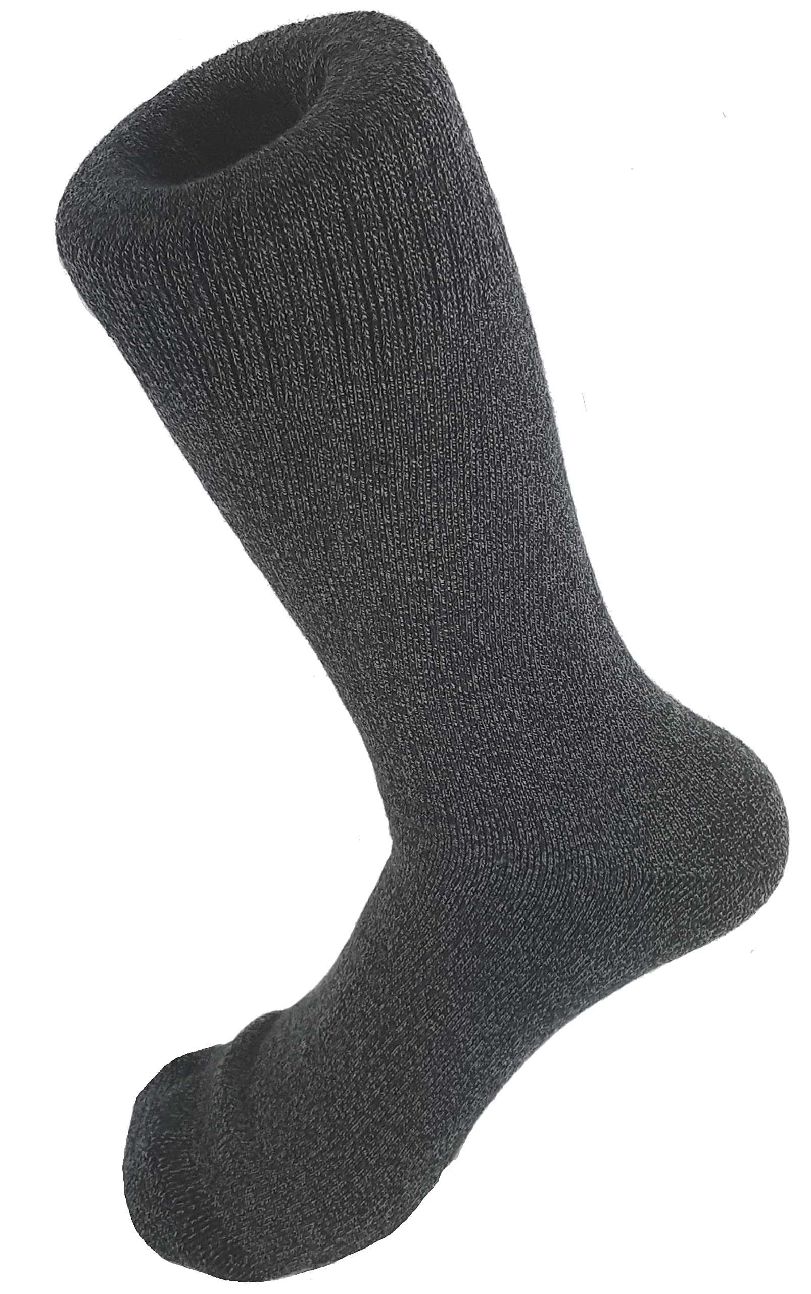 Men's Soft Thermal Boot Socks - Crew Length - Fits US Shoe Sizes 6-12 (Dark Grey)