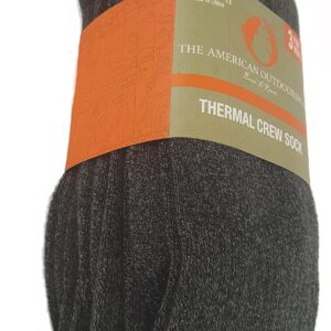 Men's Soft Thermal Boot Socks - Crew Length - Fits US Shoe Sizes 6-12 (Dark Grey)