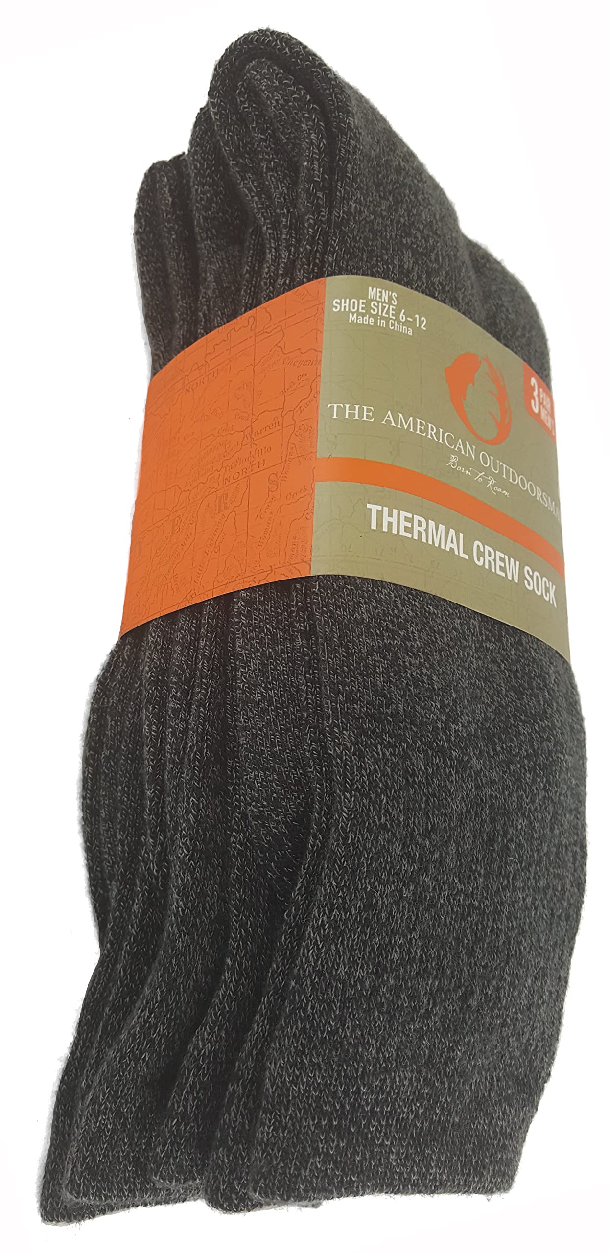 Men's Soft Thermal Boot Socks - Crew Length - Fits US Shoe Sizes 6-12 (Dark Grey)