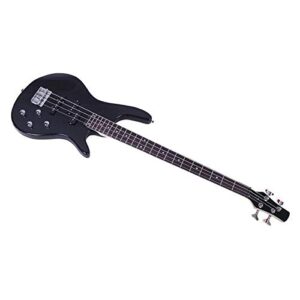 Exquisite Stylish 4 String Bass Guitar IB with Power Line and Wrench Tool Black