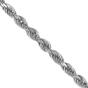 avariah solid 14k white gold 1.5mm diamond-cut rope chain - 18"