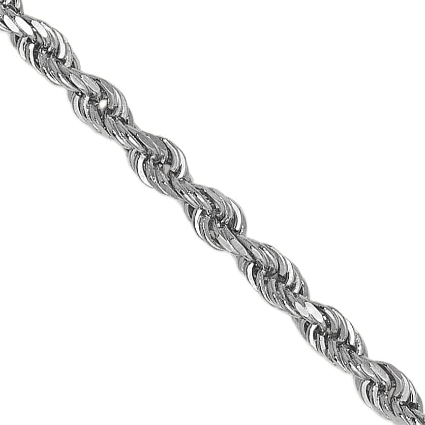 Avariah Solid 14K White Gold 1.5mm Diamond-Cut Rope Chain - 18"