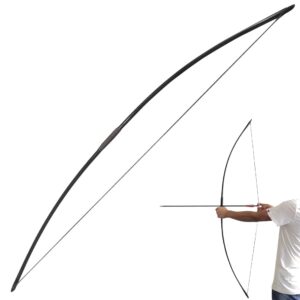 67 inch archery traditional longbow 25-120lbs recurve bow hunting english longbow for right hand left hand adult outdoor sports (black, 100 lbs)