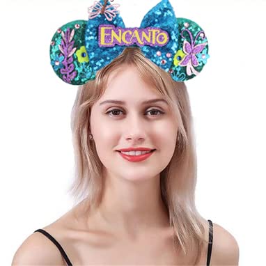 Viwind Bow Headbands for Women, Glittrt Princess Mirabel Madrigal Mouse Headbands for Adult