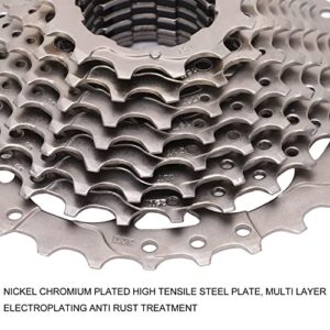 WESE 10 Speed Cassette, Anti Rust Steady Rotation 11‑30T Road Bike Cassette Lightweight for Folding