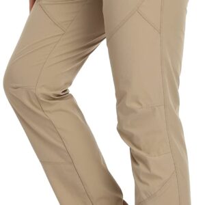 Womens Khaki Golf Pants Quick Dry Travel Nylon Cargo Waterproof Hiking with Pockets Small