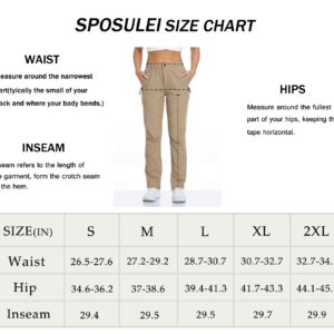 Womens Khaki Golf Pants Quick Dry Travel Nylon Cargo Waterproof Hiking with Pockets Small