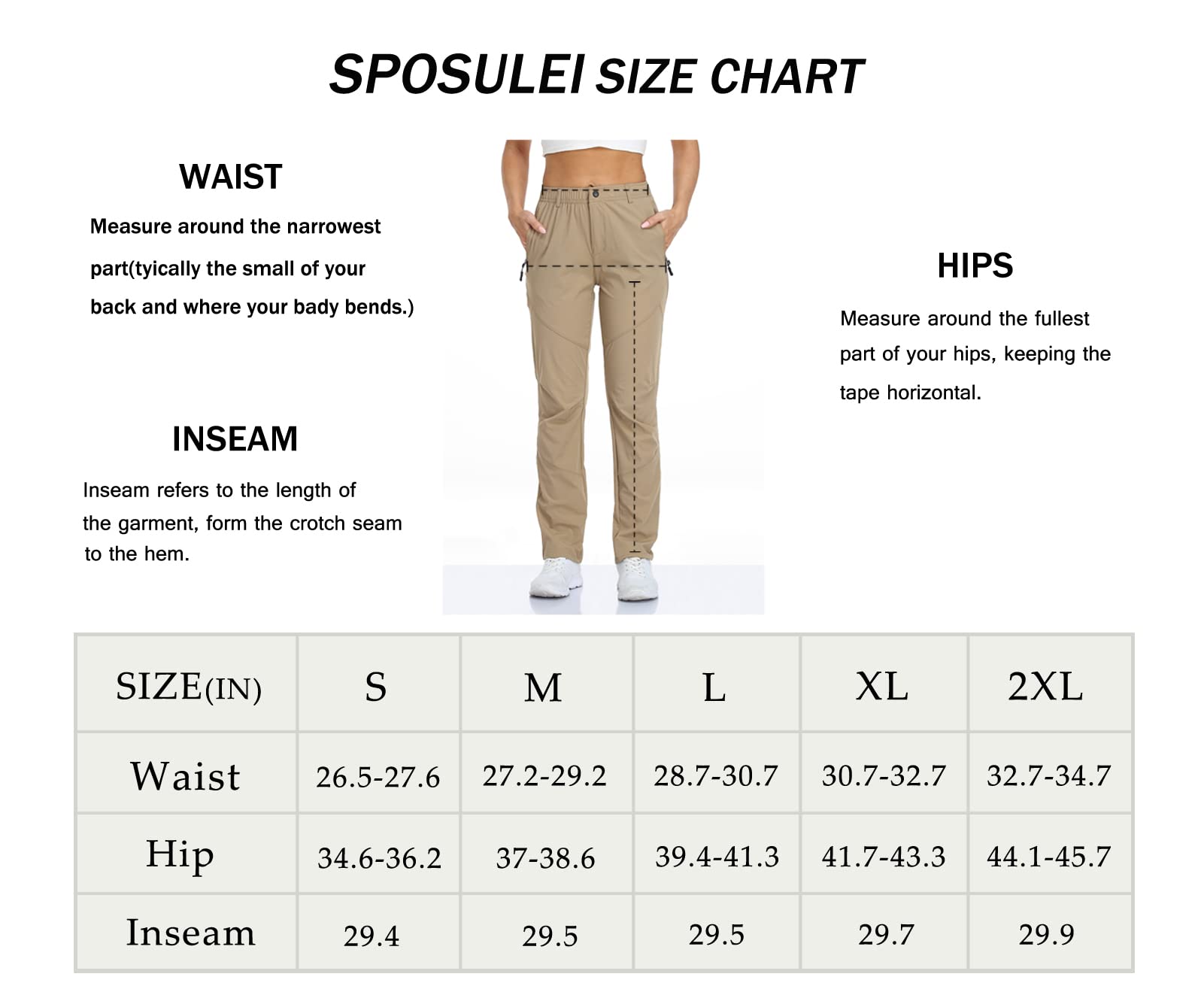 Womens Khaki Golf Pants Quick Dry Travel Nylon Cargo Waterproof Hiking with Pockets Small