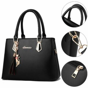 2 Pcs Women Fashion Handbags, Tote Bags Shoulder Bag Top Handle, Leather Tote Purses, Red