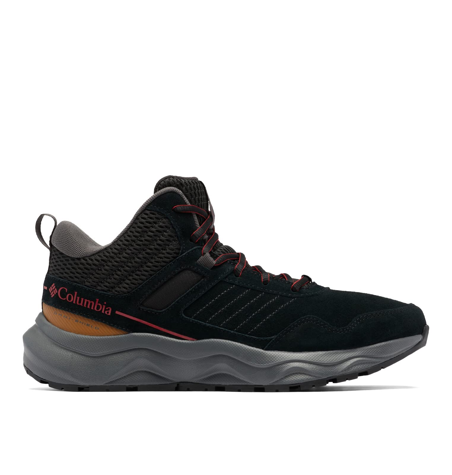 Columbia Men's Plateau Venture Mid, Black/Red Element, 11.5