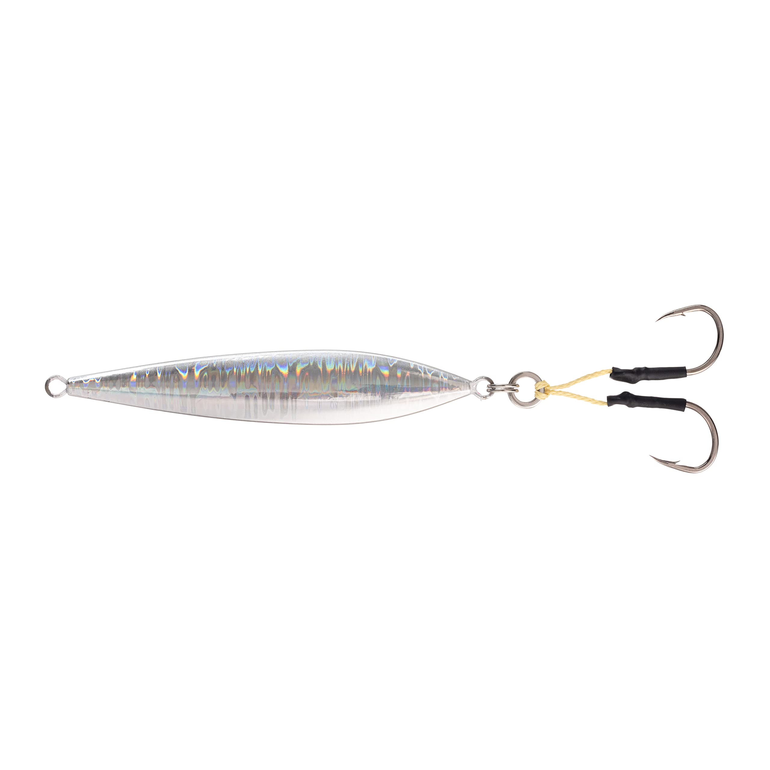 Calissa Offshore Tackle Flat Side Slow Pitch Jig - 80g 150g 250g 300LBS Assist Hooks 3/0 Butterfly - Vertical Jig Speed Lure Slow Pitch Flat (150g - Holographic Glow)