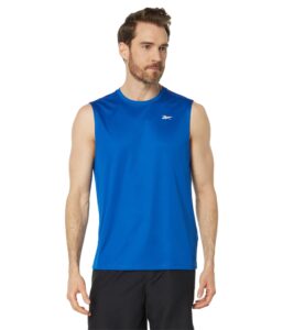 reebok men's standard workout ready sleeveless tee, vector blue, x-large