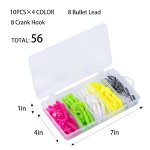 Goture Fishing Soft Plastic Lures Kit Jig Head Hooks Crappie Lures Trout Bass Fishing Worm Lures Crappie Jigs Fishing Lures Set with Tackl Box for Freshwater Saltwater Fishing