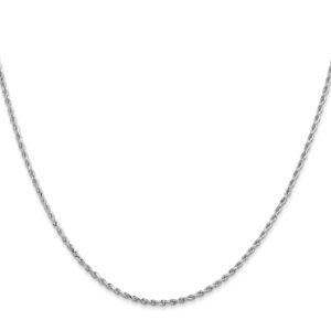 Avariah Solid 14K White Gold 1.5mm Diamond-Cut Rope Chain - 18"